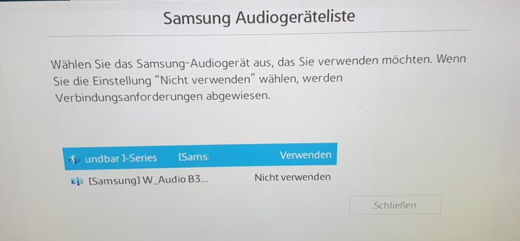 Samsung Audiogeräteliste