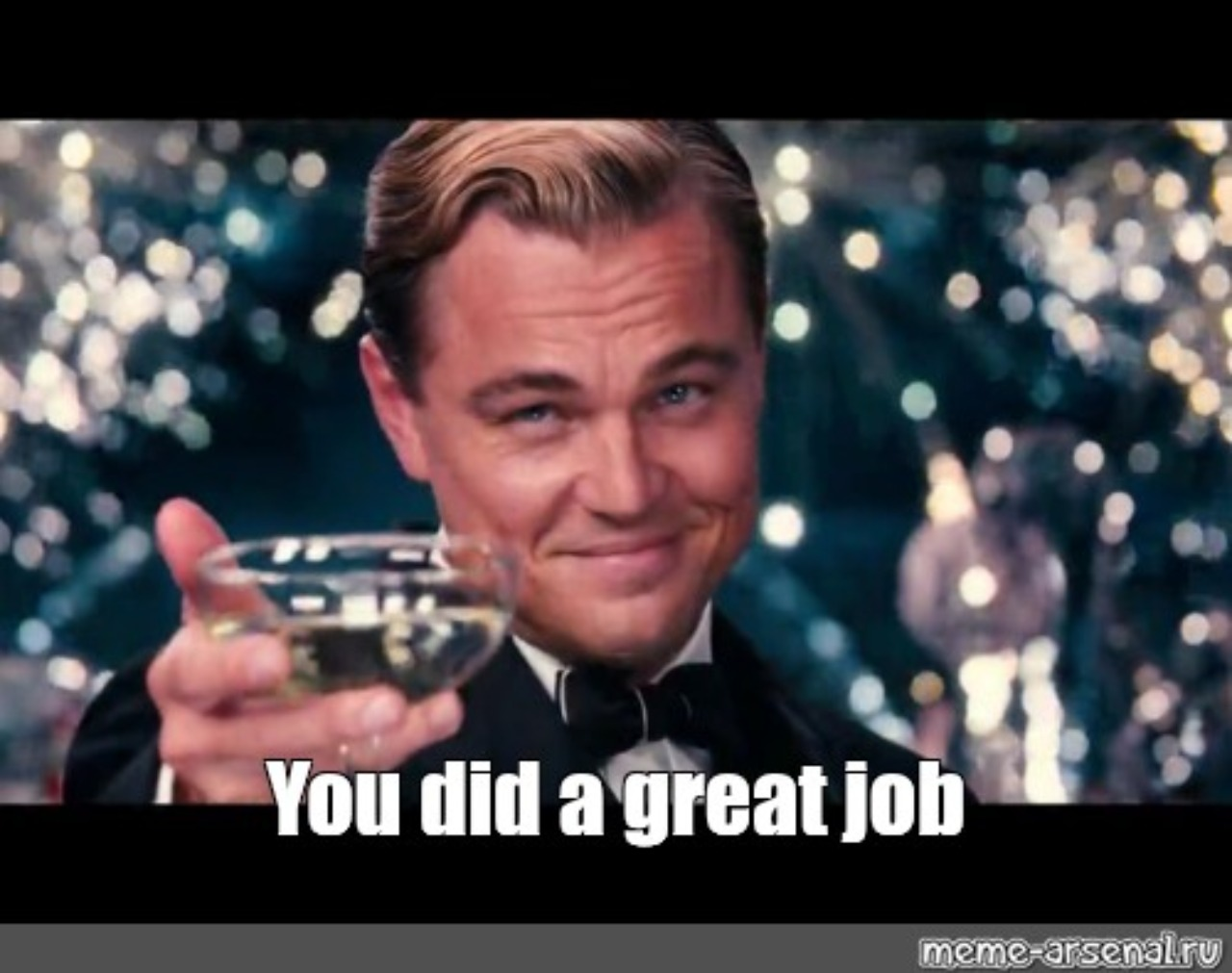 Leonardo DiCaprio erhebt das Glas für Euch: "You did a great job!"